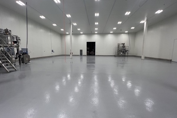 SaniCrete STX red flooring in cold storage facility