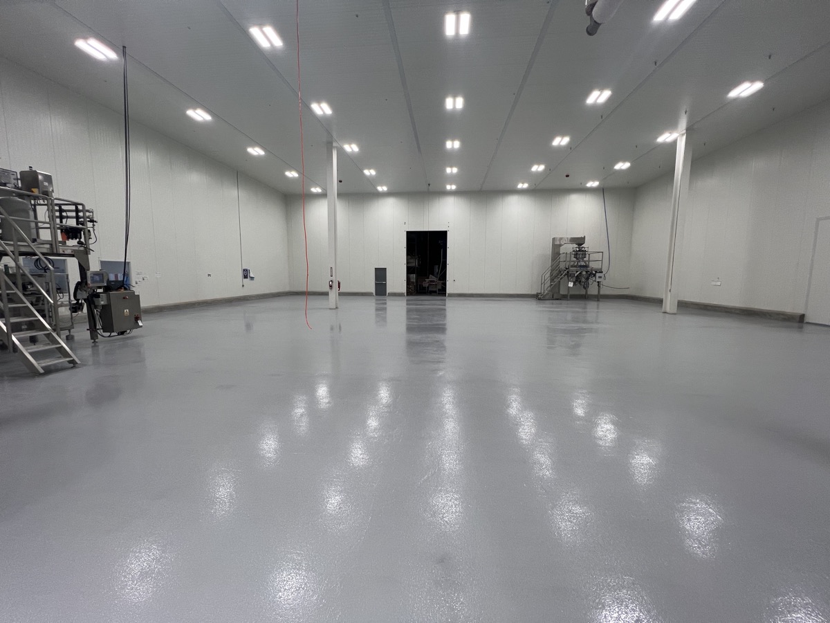 SaniCrete flooring in cold storage freezer facility