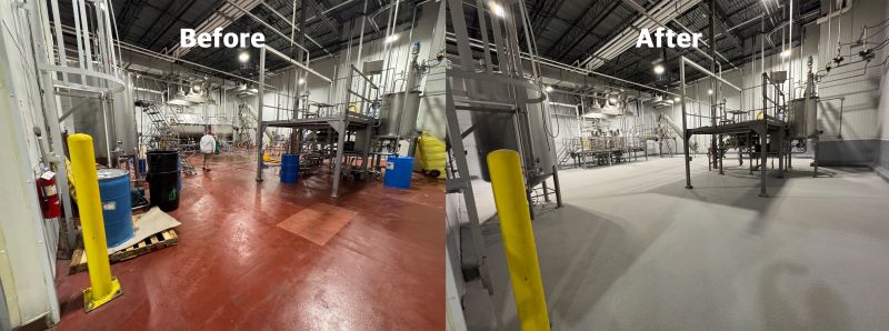 Before and after — 3,500 SF production room transformed in 7 days